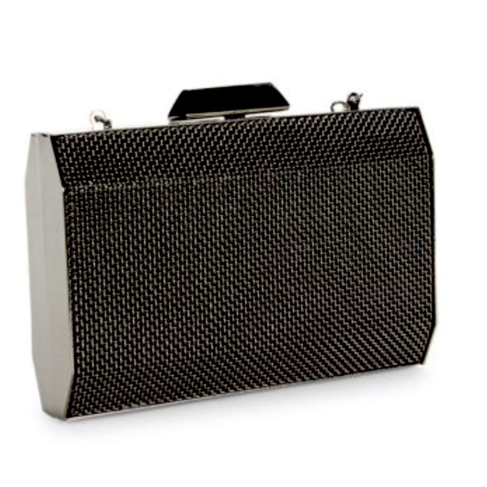 La Regale Textured Pryamid Box Clutch